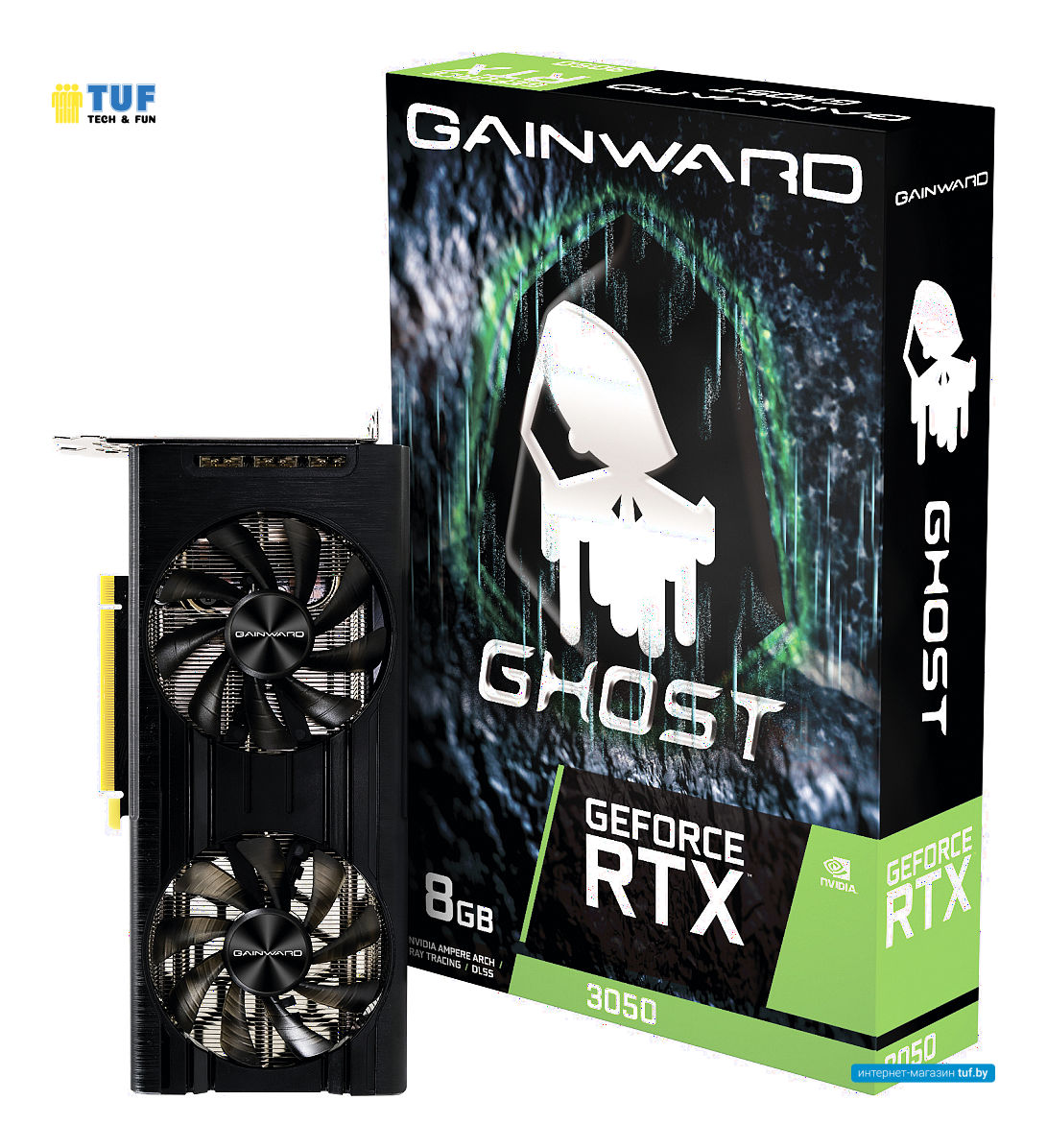 Видеокарта Gainward GeForce RTX 3050 Ghost 8GB GDDR6 NE63050019P1-190AB