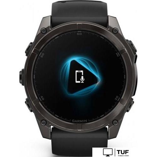 Умные часы Garmin Fenix 8 Sapphire 51мм (угольно-серый DLC, пепельно-черный силиконовый ремешок)