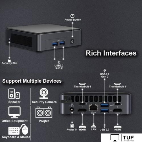 Компактный компьютер Intel NUC 11 Pro Kit BNUC11ATKPE0000