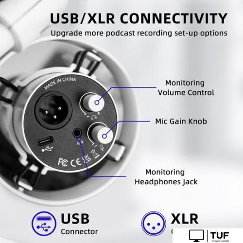 Проводной микрофон FIFINE T688 (белый)