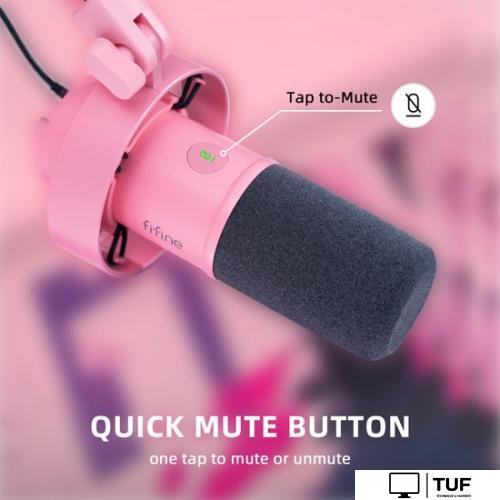 Проводной микрофон FIFINE T688 (розовый)