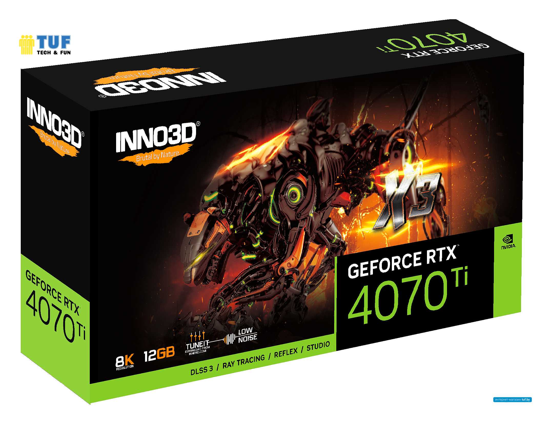 Видеокарта Inno3D GeForce RTX 4070 Ti X3 N407T3-126X-186148N