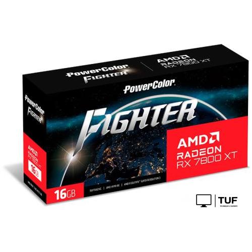 Видеокарта PowerColor Fighter AMD Radeon RX 7800 XT 16GB GDDR6 RX 7800 XT 16G-F/OC