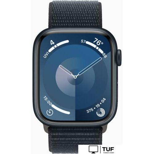Умные часы Apple Watch Series 9 41 мм (алюминиевый корпус, полуночный/полуночный, нейлоновый ремешок)