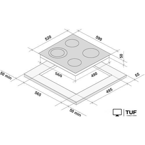 Варочная панель Krona Orsa 60 BL