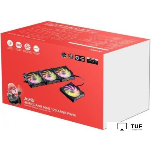 Комплект вентиляторов для корпуса с контроллером ADATA XPG Hurricane MAG 120 ARGB PWM (черный)