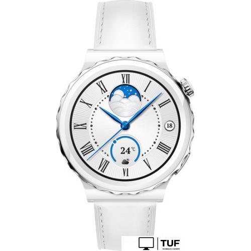 Умные часы Huawei Watch GT 3 Pro Ceramic 43 мм (белый/кожа)