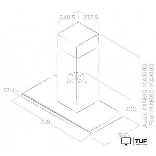 Кухонная вытяжка Elica Galaxy BLIX/A/80 PRF0008948B