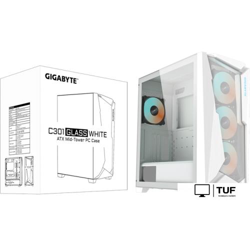 Корпус Gigabyte C301 Glass (белый)