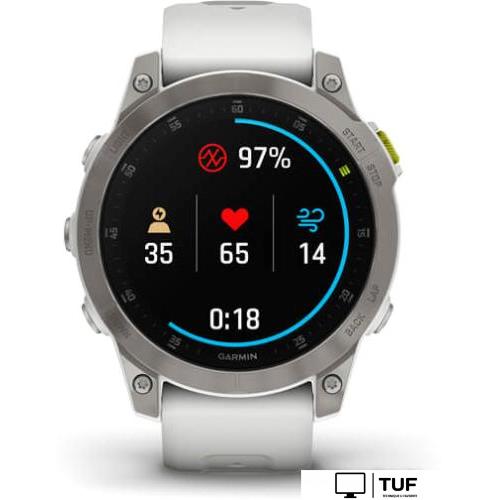 Умные часы Garmin Epix Sapphire Gen 2 (серебристый титан/белый)