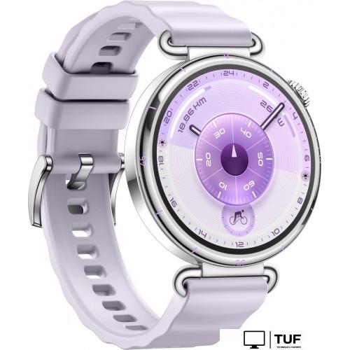 Умные часы Huawei Watch GT 6 41 мм (серебристый, с сиреневым силиконовым ремешком, международная версия)