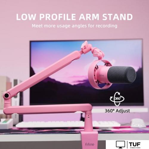 Проводной микрофон FIFINE T688 (розовый)