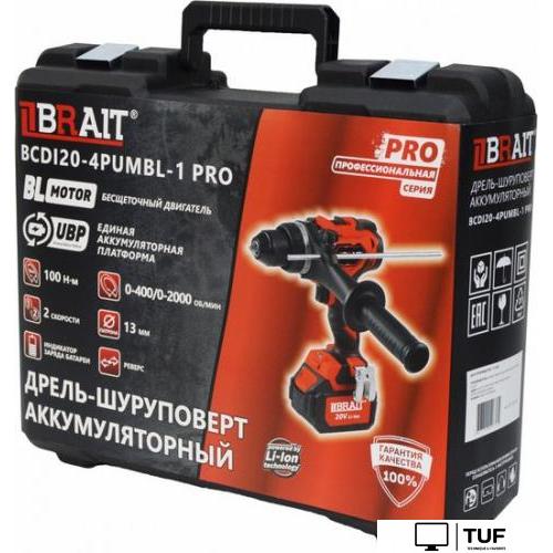 Дрель-шуруповерт Brait BCDI20-4PUMBL PRO (с 1-м АКБ, кейс)