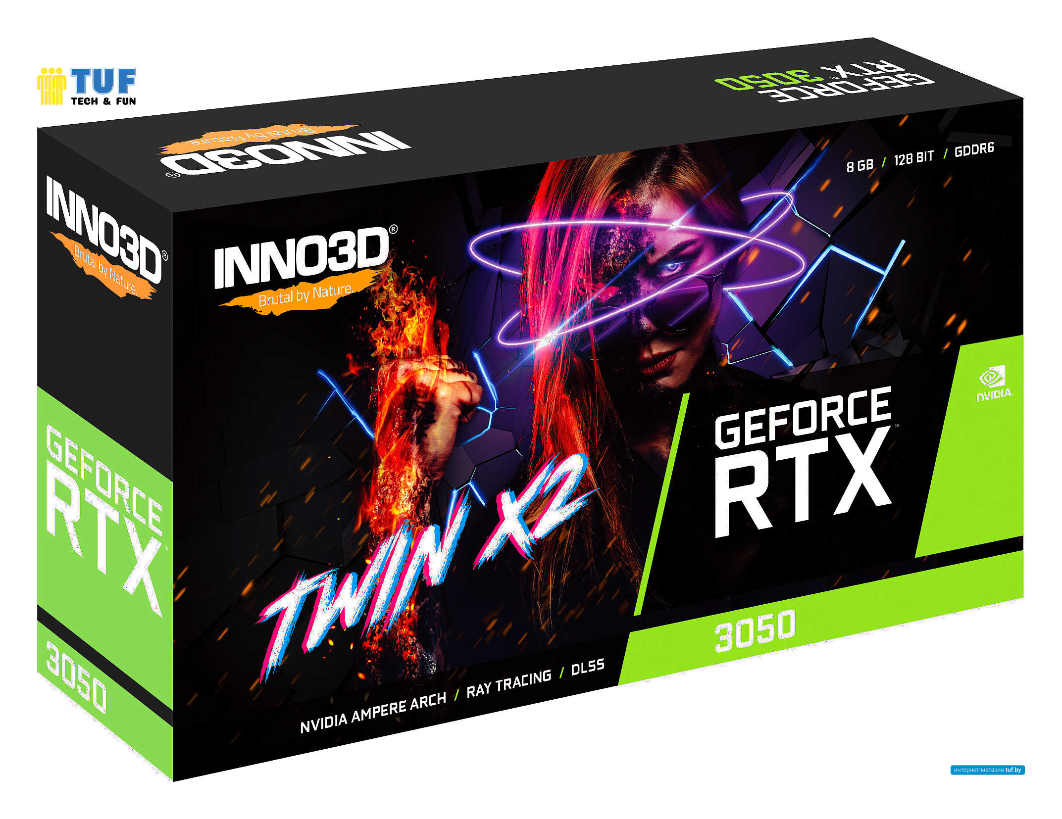 Видеокарта Inno3D GeForce RTX 3050 Twin X2 N30502-08D6-1190VA42