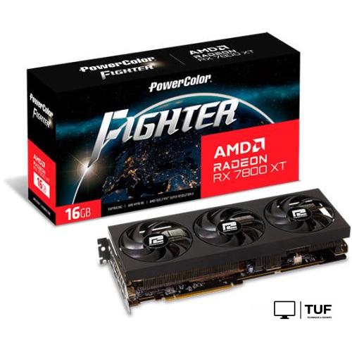 Видеокарта PowerColor Fighter AMD Radeon RX 7800 XT 16GB GDDR6 RX 7800 XT 16G-F/OC