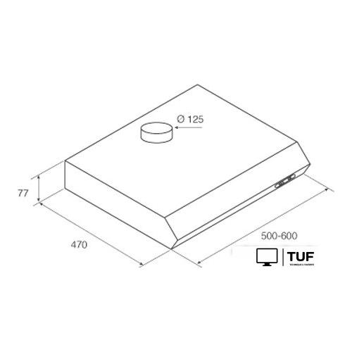 Кухонная вытяжка Jetair Light WH/F/60 PRF0094435B