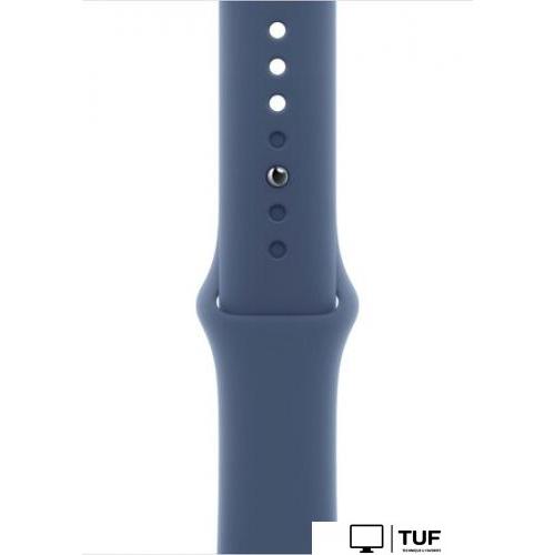 Умные часы Apple Watch Series 10 46 мм (алюминиевый корпус, серебристый/синий, спортивный силиконовый ремешок M/L)