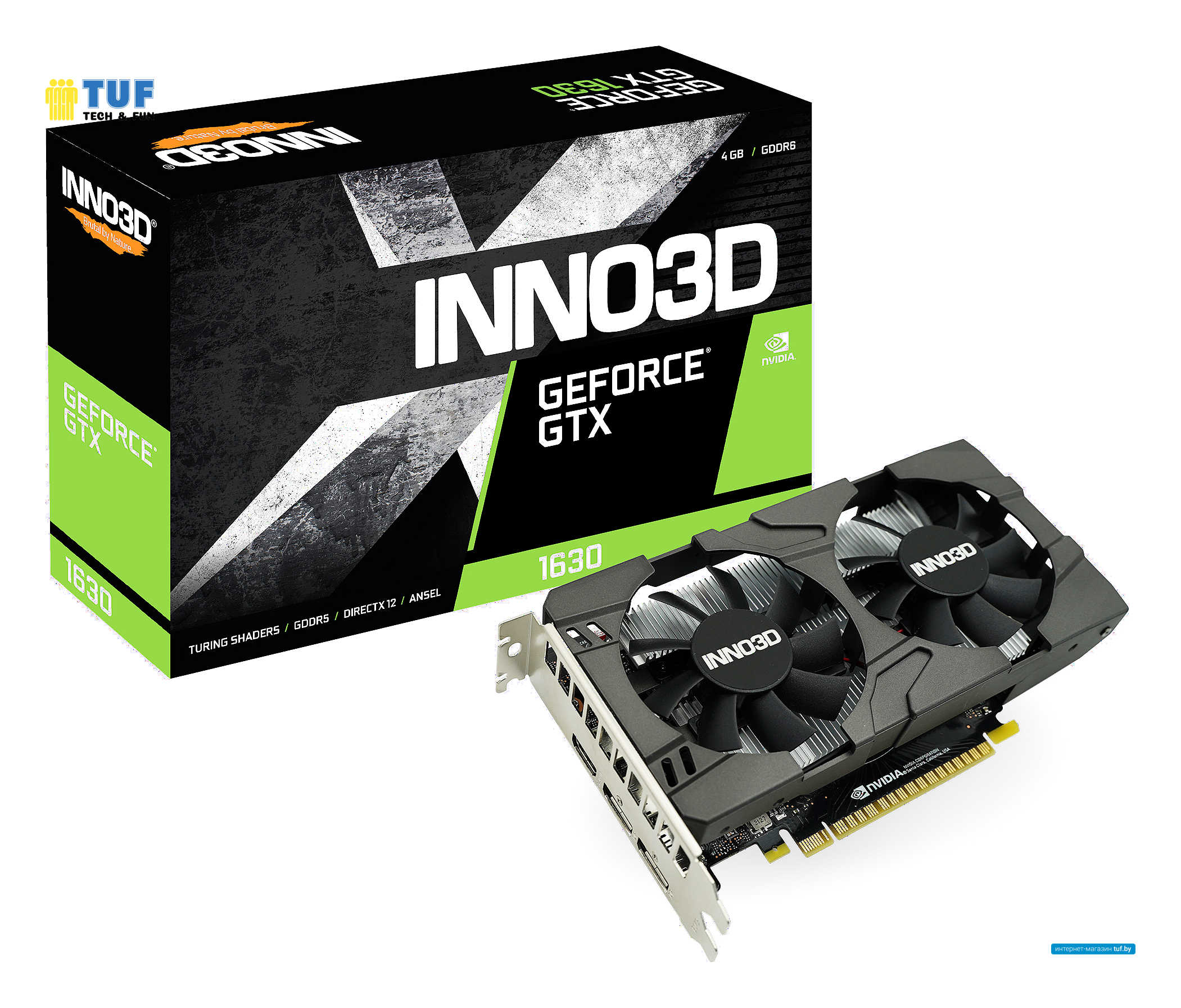 Видеокарта Inno3D GeForce GTX 1630 Twin X2 OC N16302-04D6X-1177VA25