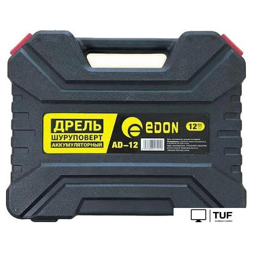 Дрель-шуруповерт Edon AD-12 1002010341 (с 2-мя АКБ, кейс, набор оснастки)
