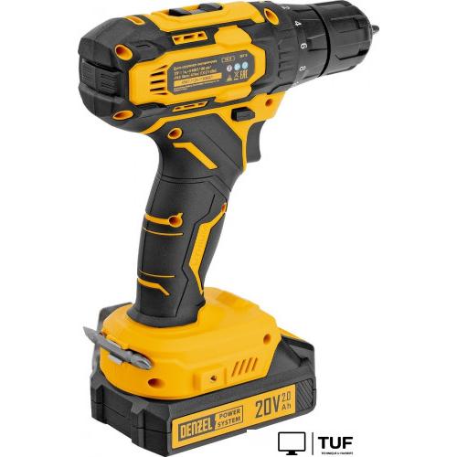 Дрель-шуруповерт Denzel CDQ-20 (с 2-мя АКБ, кейс)