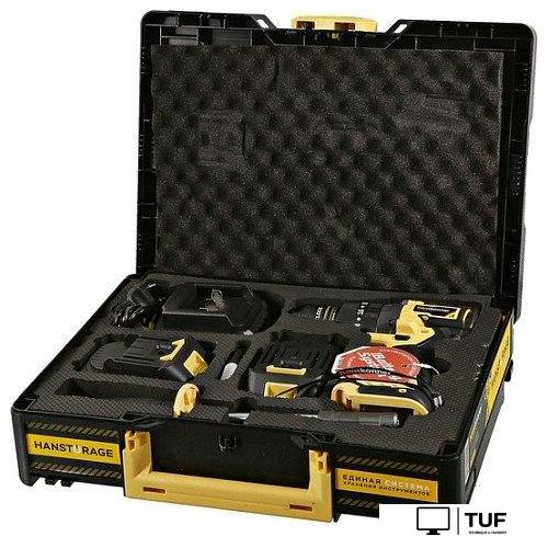 Ударная дрель-шуруповерт Hanskonner HCD18165BLI (с 2-мя АКБ, кейс)