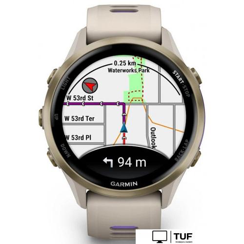 Умные часы Garmin Forerunner 970 47 мм (бежевый/фиолетовый)