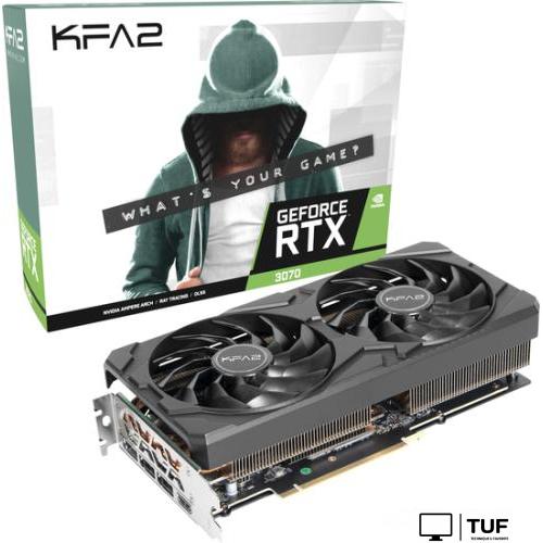 Видеокарта KFA2 GeForce RTX 3070 EX LHR 1-Click OC 37NSL6MD2VXK