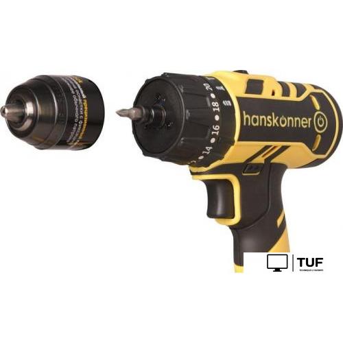 Ударная дрель-шуруповерт Hanskonner HCD1865I (с 2-мя АКБ, кейс)