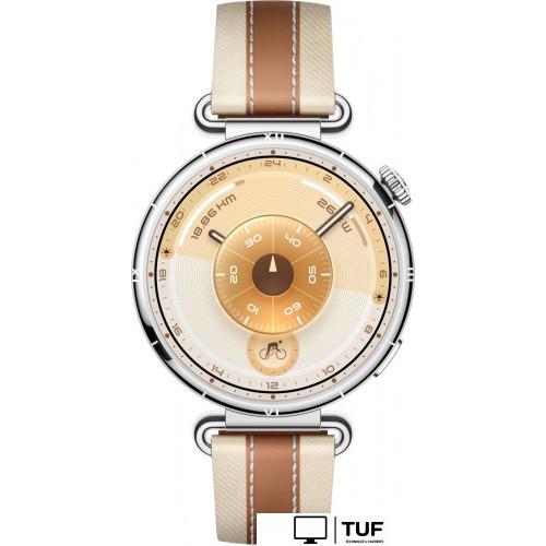 Умные часы Huawei Watch GT 6 41 мм (серебристый, с коричневым кожаным ремешком, международная версия)