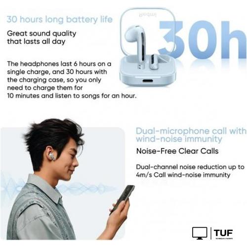 Наушники Xiaomi Redmi Buds 6 Active M2344E1 (белый, международная версия)