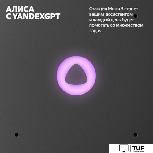 Умная колонка Яндекс Станция Мини 3 с часами (черный)