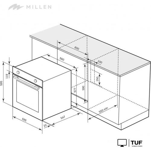 Электрический духовой шкаф Millen MEO 6003 BB