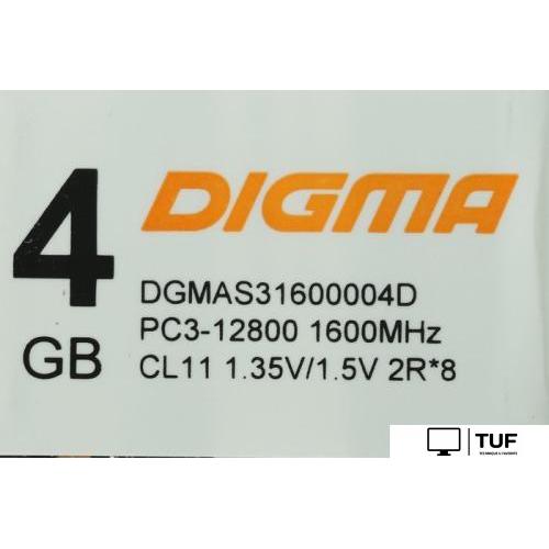 Оперативная память Digma 4ГБ DDR3 SODIMM 1600 МГц DGMAS31600004D