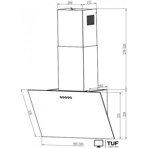 Кухонная вытяжка Weissgauff Sigma 50 PB WH (белый)