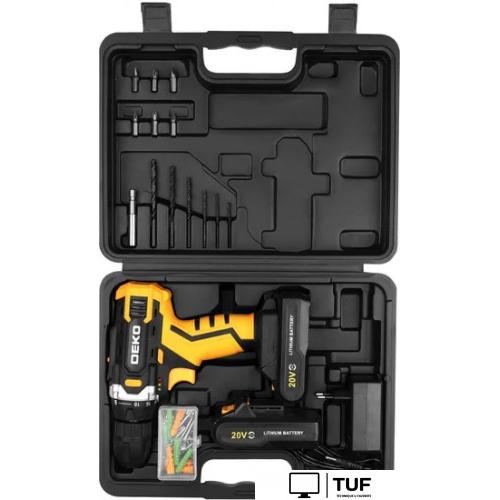 Дрель-шуруповерт Deko Banger 20V ONE + Set 63 083-1043 (с 2-мя АКБ, кейс)