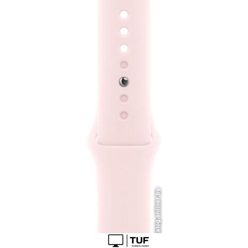 Умные часы Apple Watch Series 9 45 мм (алюминиевый корпус, розовый/розовый, спортивный силиконовый ремешок M/L)