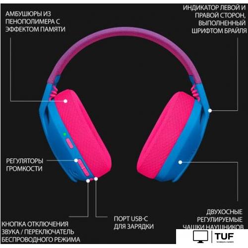Наушники Logitech G435 Lightspeed (синий/малиновый)