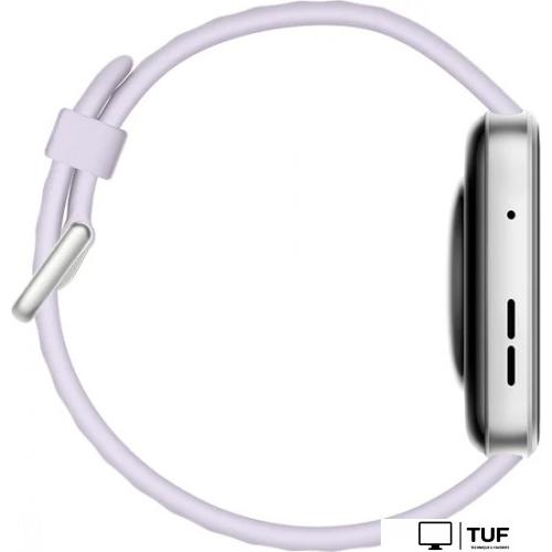 Умные часы Huawei Watch FIT 4 (серебристый, с сиреневым силиконовым ремешком, международная версия)