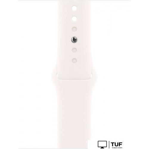 Умные часы Apple Watch Series 11 42 мм (алюминиевый корпус, розовое золото/легкие румяна, спортивный силиконовый ремешок S/M)