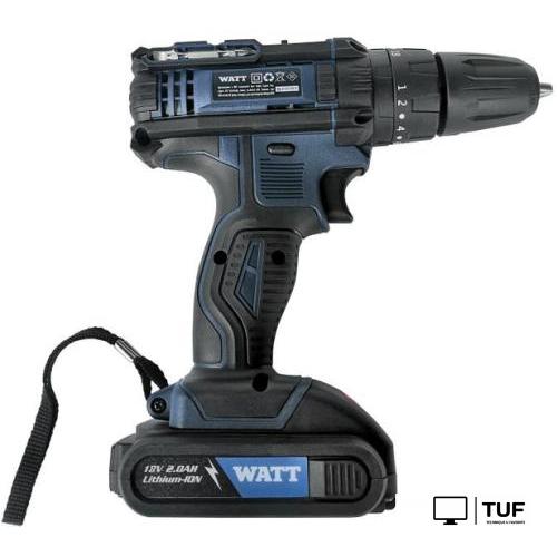 Ударная дрель-шуруповерт WATT WAS-18Li-3 1.018.Y29.23 (с 2-мя АКБ, кейс)