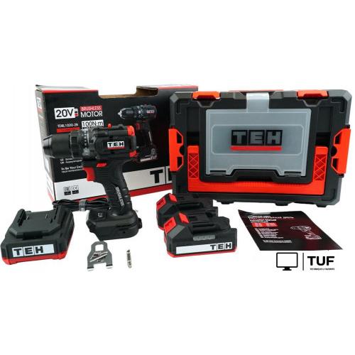 Дрель-шуруповерт TEH TDBL1020-2B (с 2-мя АКБ, кейс)