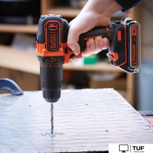 Ударная дрель-шуруповерт Black & Decker BDCHD18K1B2 (с 2-мя АКБ, кейс)