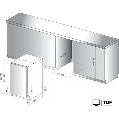 Встраиваемая посудомоечная машина Whirlpool WSIO 3T125 6PE X