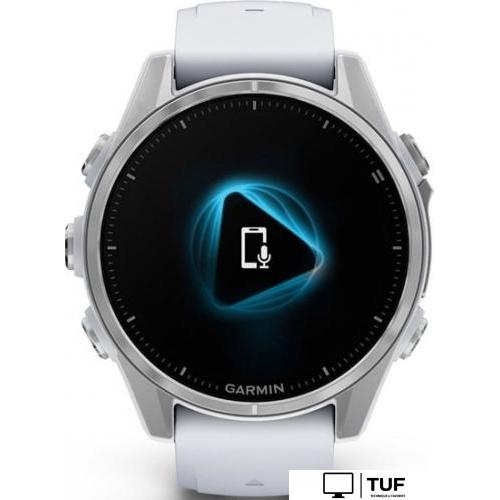 Умные часы Garmin Fenix 8 43мм (серебристый, белый ремешок)