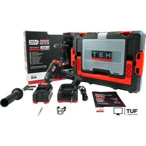 Ударная дрель-шуруповерт TEH TDBL1520-1B (с 1-им АКБ, кейс)