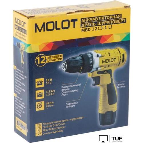 Дрель-шуруповерт Molot MBD 1213-1 Li MBD12131Li0029 (с 1-им АКБ)