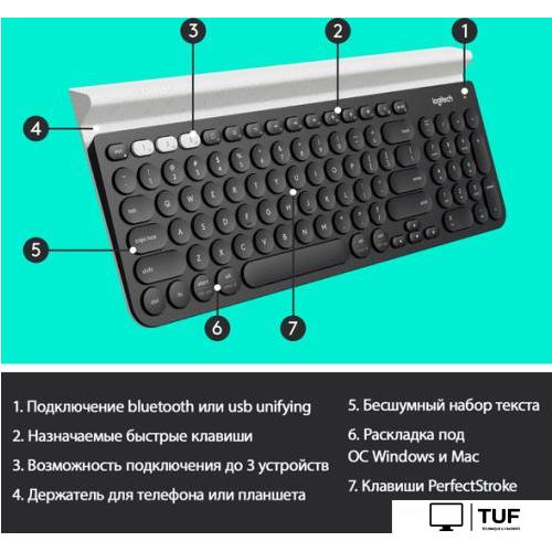 Клавиатура Logitech K780 Multi-Device Wireless Keyboard [920-008043]