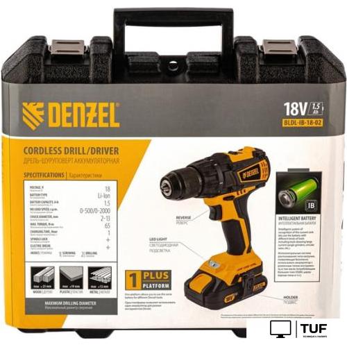 Дрель-шуруповерт Denzel BLDL-IB-IB-18-02 (с 2-мя АКБ, кейс)