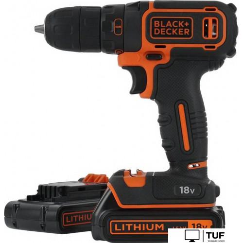 Дрель-шуруповерт Black & Decker BDCDC18B (с 2-мя АКБ, без кейса)