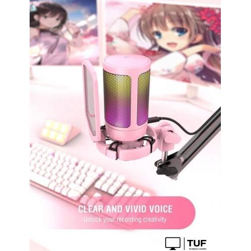 Проводной микрофон FIFINE A6V (розовый)